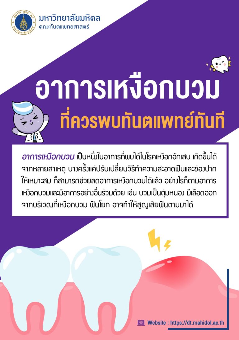 อาการเหงือกบวมที่ควรพบทันตแพทย์ทันที